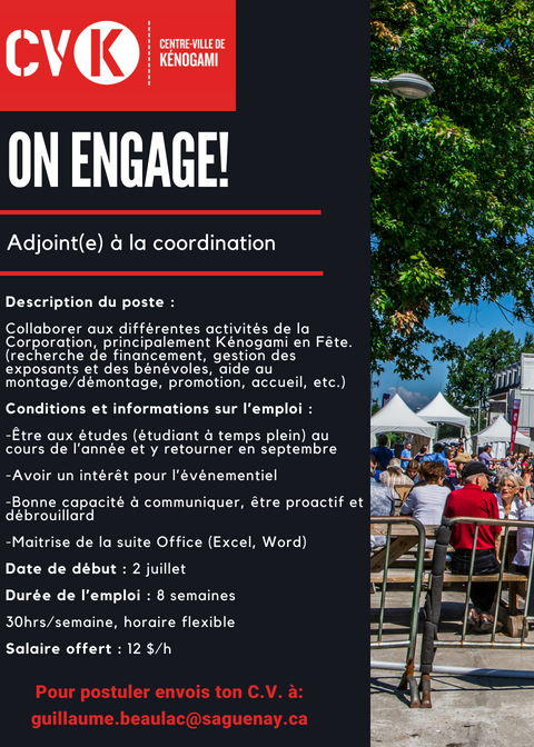 Offre d'emploi canva - Portail des Centres-Villes de Saguenay